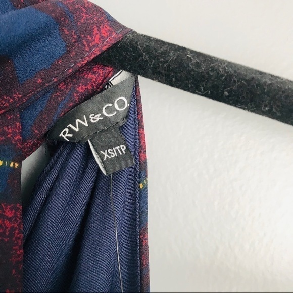 Rw&co. Plaid Mockneck Tie Sleeveless Top - Picture 6 of 6